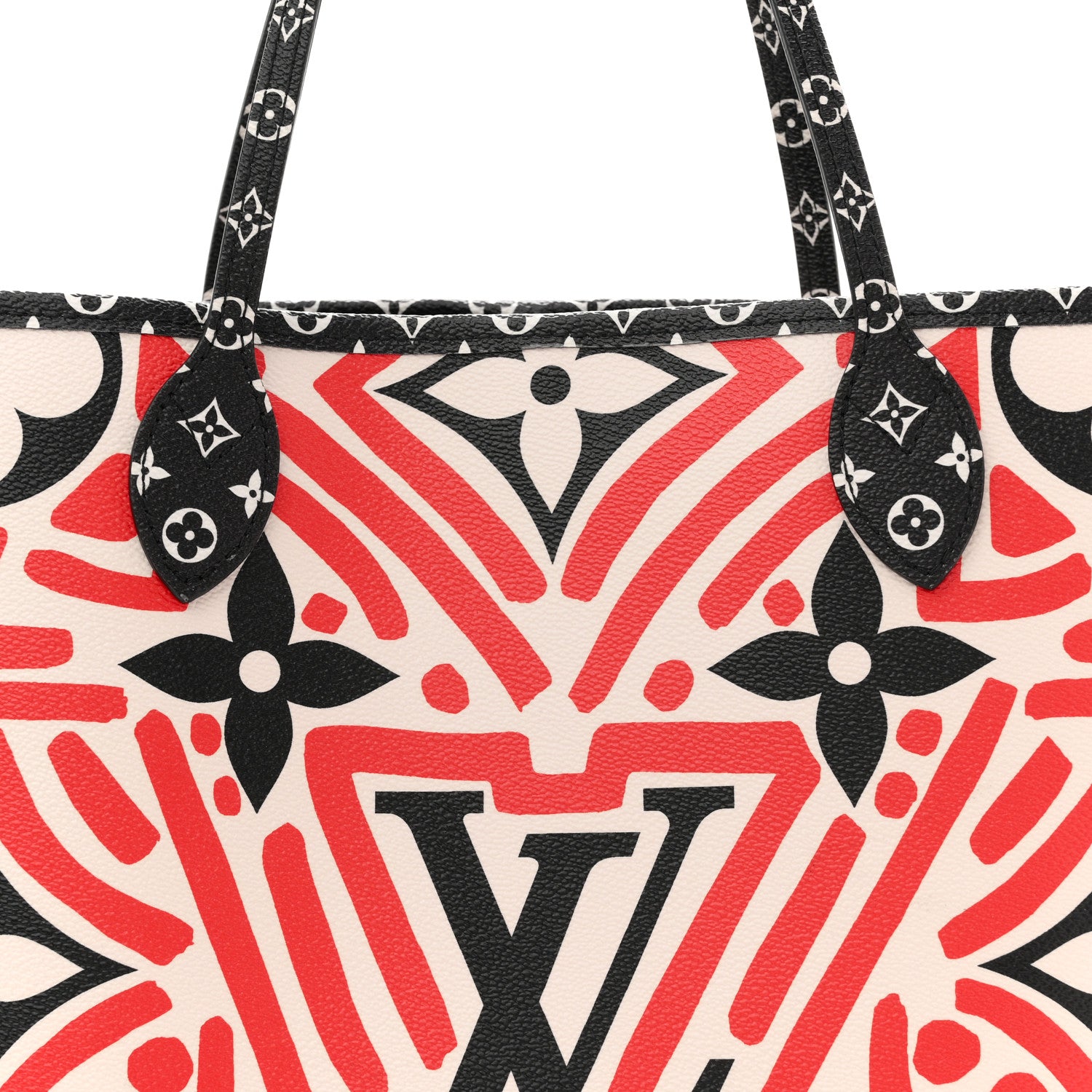 Louis Vuitton Monogram Giant Crafty Neverfull MM Creme Rouge Black 8 of 10