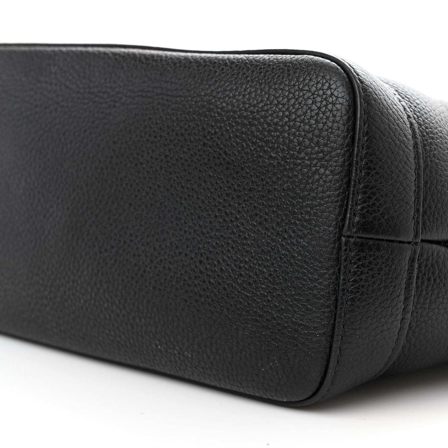 Soft Grained Calfskin Medium Bucket Bag Black