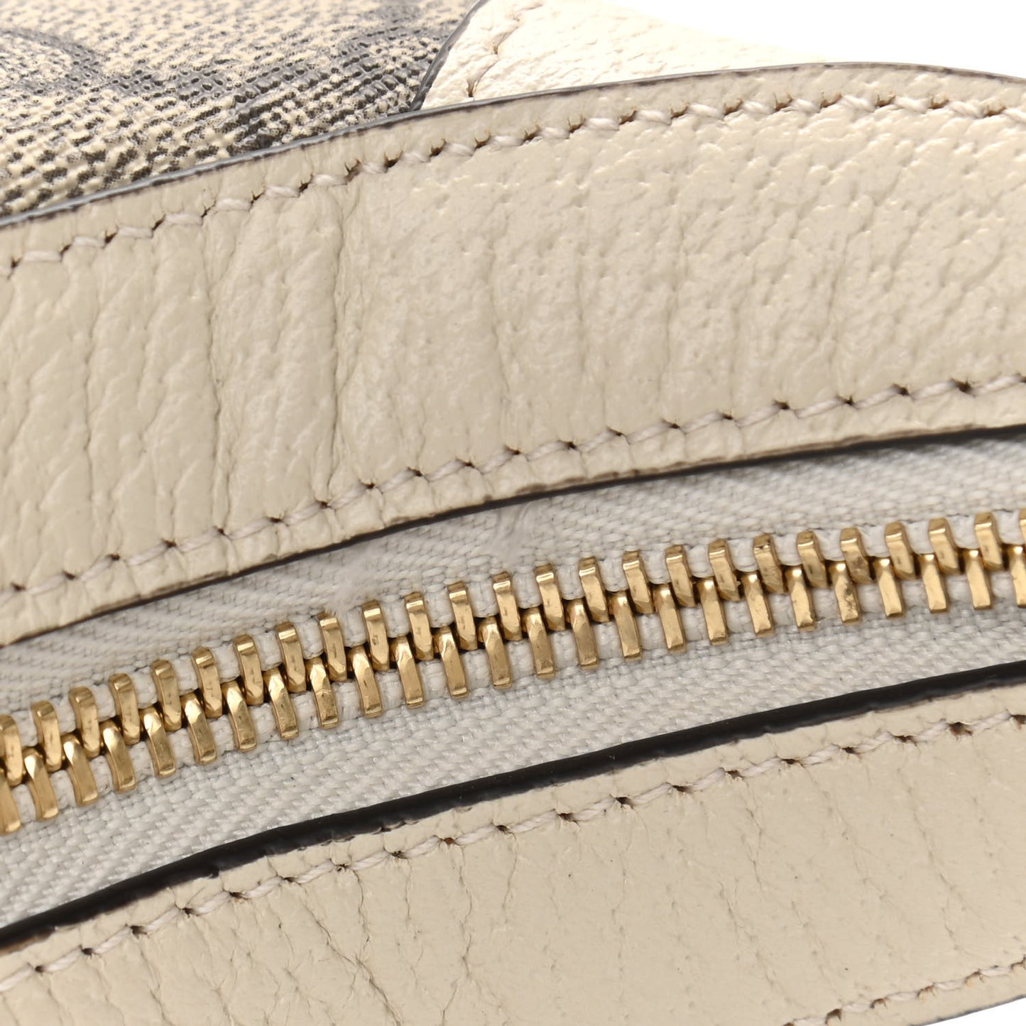 GG Supreme Monogram Textured Dollar Calfskin Web Mini Ophidia Half Moon Hobo Beige Ebony Mystic White