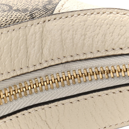 Gucci GG Supreme Monogram Textured Dollar Calfskin Web Mini Ophidia Half Moon Hobo Beige Ebony Mystic White 11 of 12