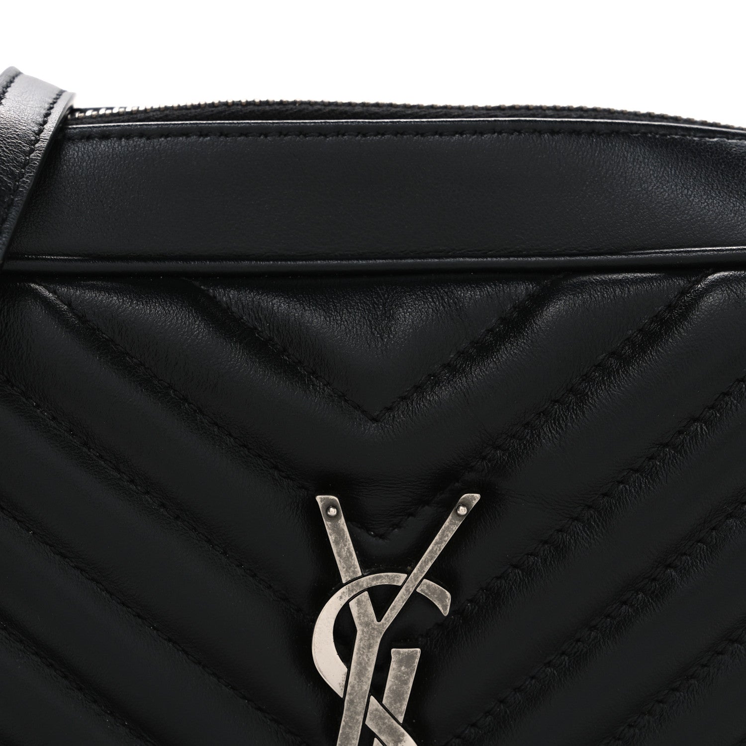 Saint Laurent Calfskin Matelasse Monogram Lou Camera Bag Black 8 of 10