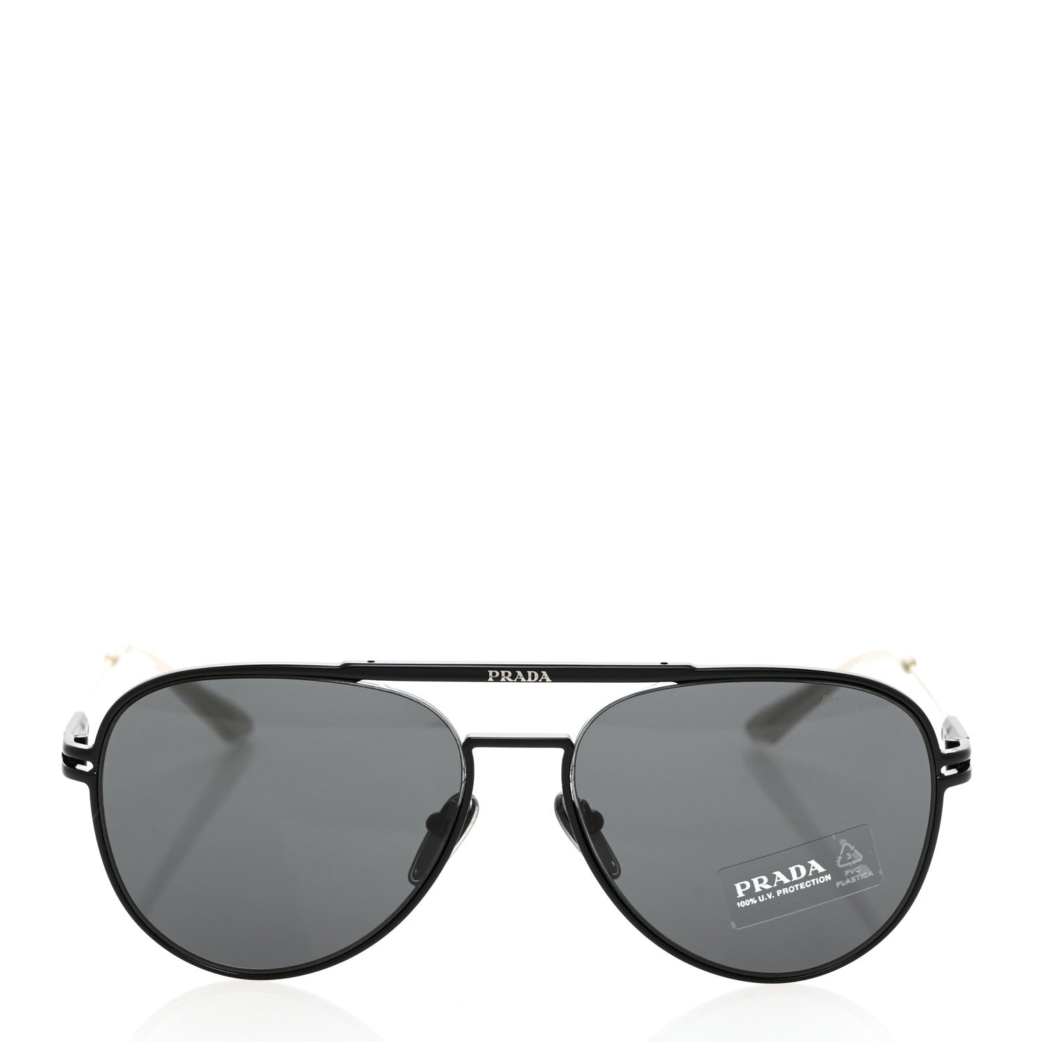 Prada Aviator Sunglasses SPR 54Z Slate Gray Black 2 of 8