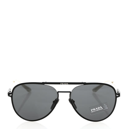 Prada Aviator Sunglasses SPR 54Z Slate Gray Black 2 of 8