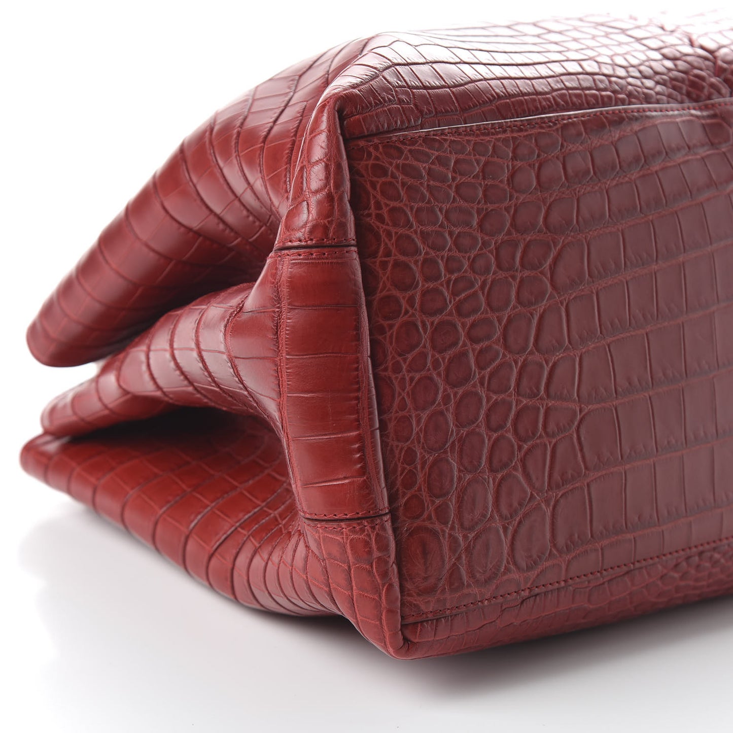 Soft Crocodile Fume Medium Roma Tote Blood
