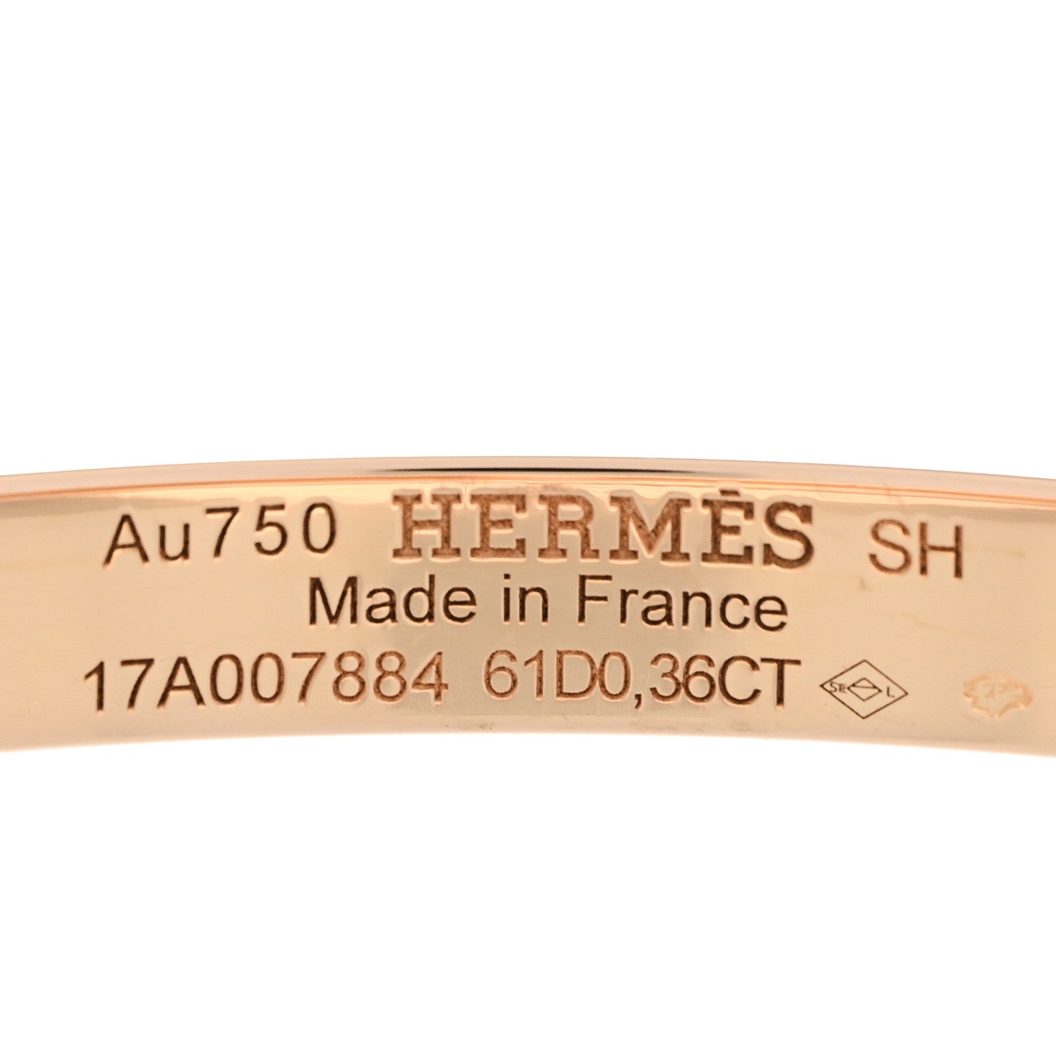 Hermes 18K Rose Gold Diamond PM Kelly Pave Bracelet SH 3 of 4