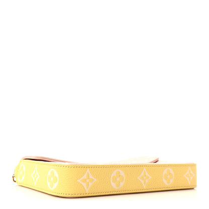 Louis Vuitton Empreinte Spring in the City Felicie Pochette Chain Wallet Pink Beige Yellow 6 of 12