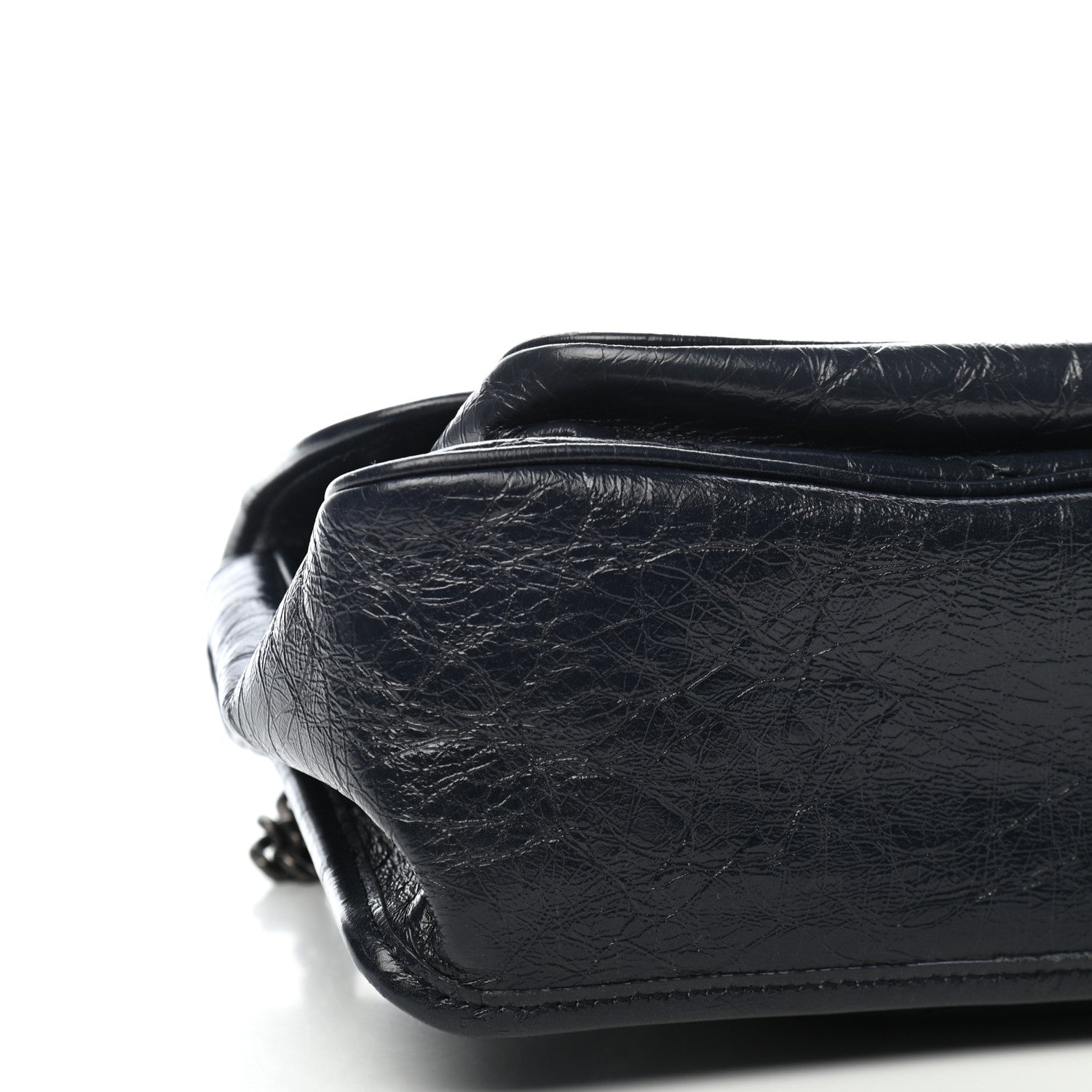 Saint Laurent Crinkled Calfskin Matelasse Monogram Medium Niki Chain Satchel Deep Marine 8 of 10
