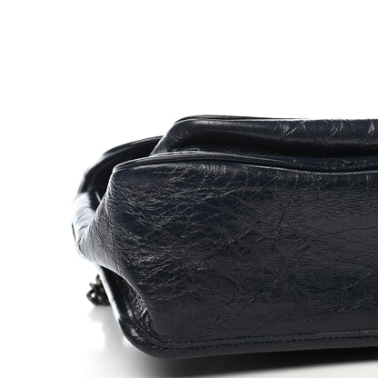Saint Laurent Crinkled Calfskin Matelasse Monogram Medium Niki Chain Satchel Deep Marine 8 of 10