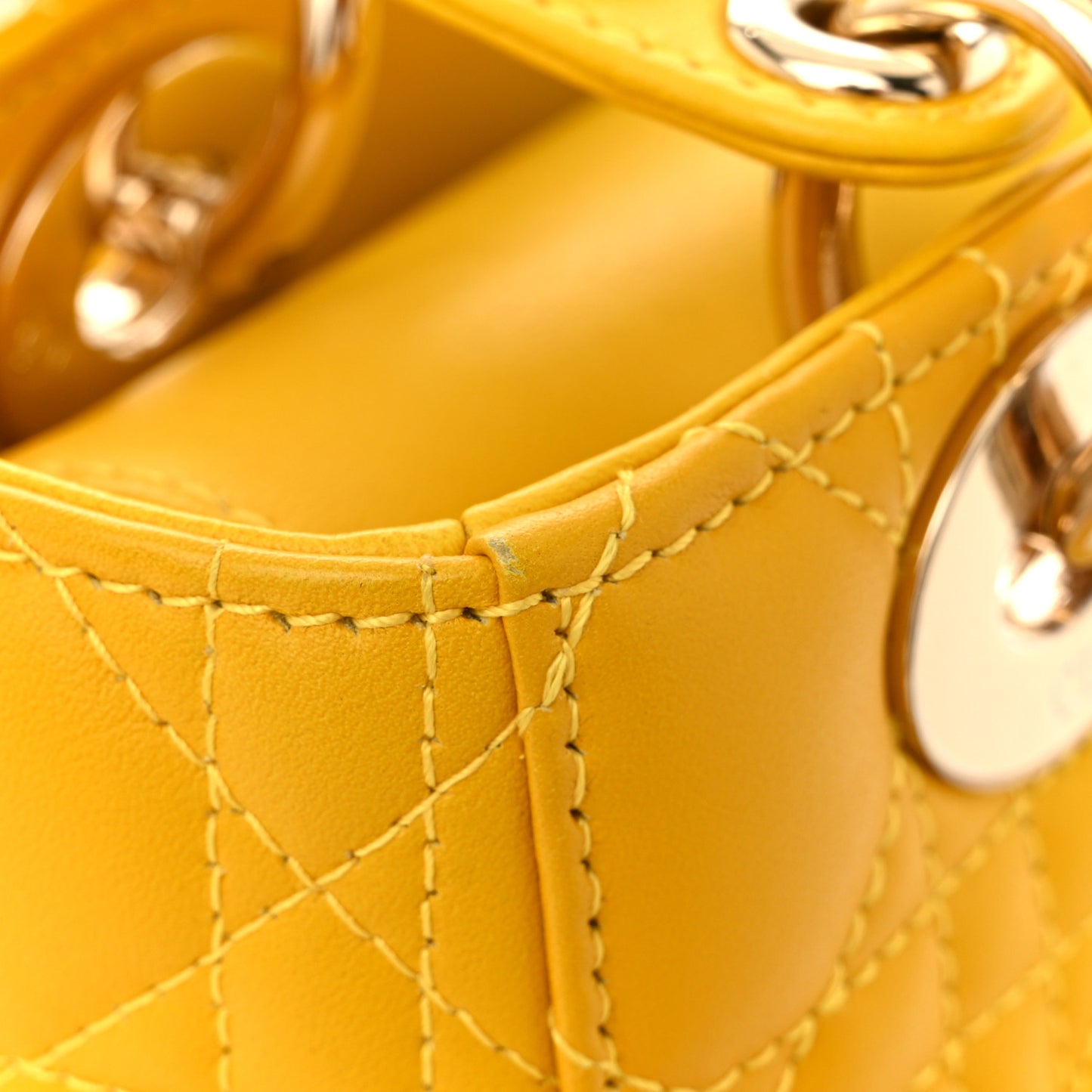 Lambskin Cannage Gradient Small My ABCDior Lady Dior Yellow