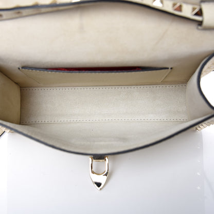 Valentino Garavani Pebbled Calfskin Medium Rockstud Flip Lock Crossbody Bag Light Ivory 5 of 7