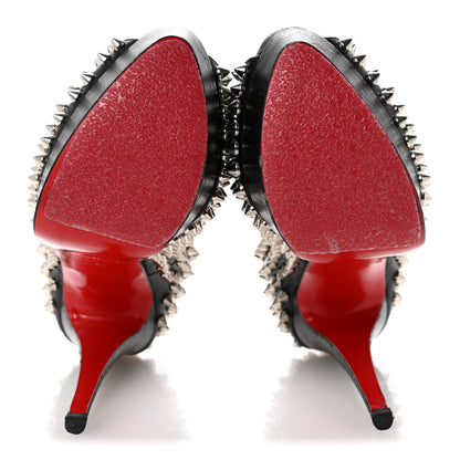 Christian Louboutin Nappa Lady Peep Spikes 150 Pumps 35 Black Silver 6 of 11