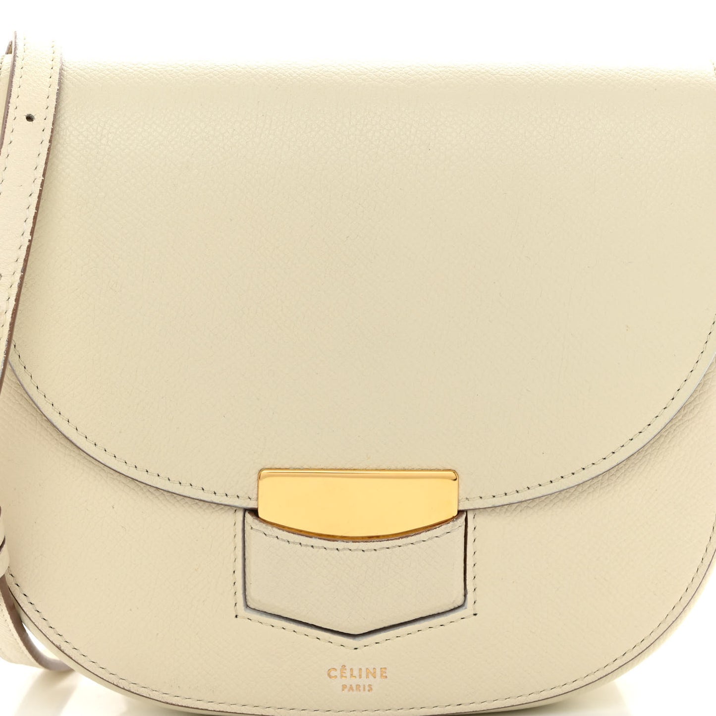 Grained Calfskin Small Trotteur White