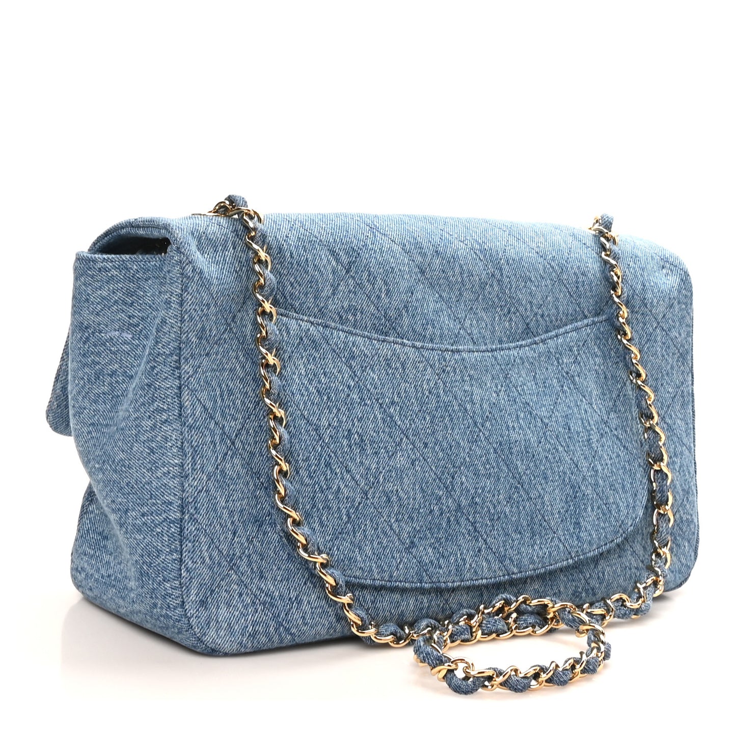 Denim Small Souplissimo Maxi Flap Blue