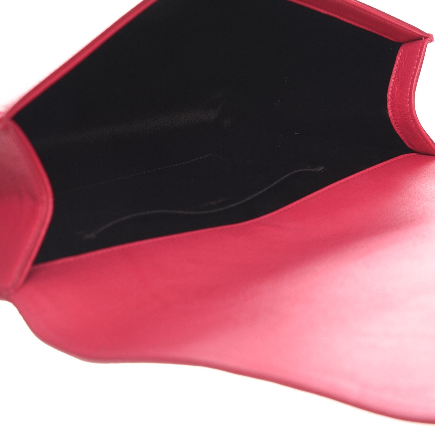 Saint Laurent Calfskin Monogram Large Belle De Jour Clutch Lipstick Fuchsia 5 of 7