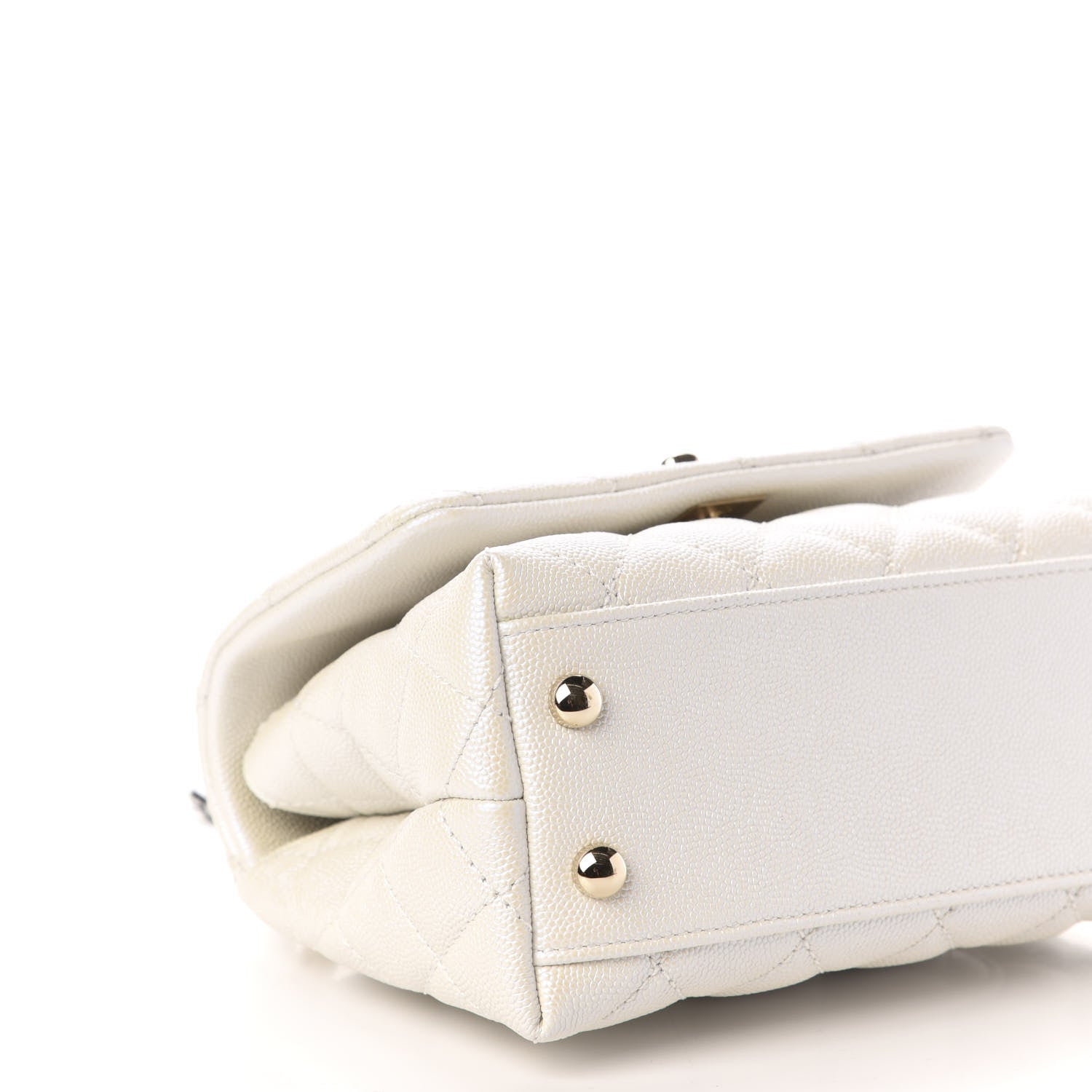 Chanel Iridescent Caviar Quilted Extra Mini Coco Handle Flap Ivory 7 of 9