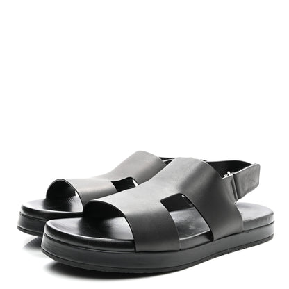 Hermes Calfskin Mens Takara Sandals 43 Black 3 of 15