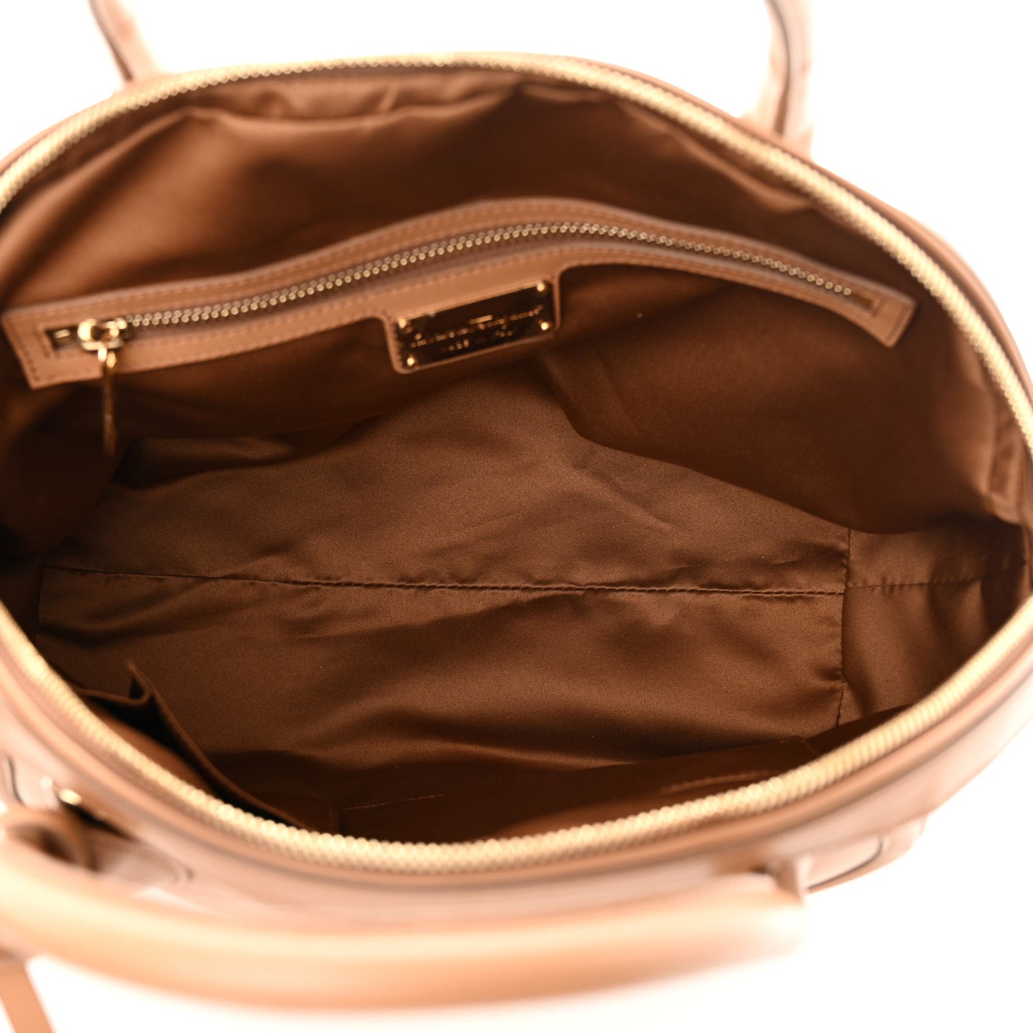 Canvas Calfskin Fiamma Bag Sienne