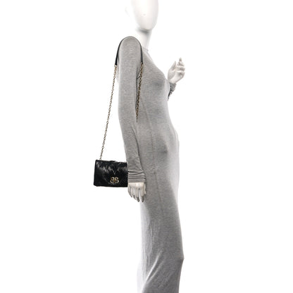 Balenciaga Arena Puffy Monaco Chain Shoulder Bag Black 2 of 10