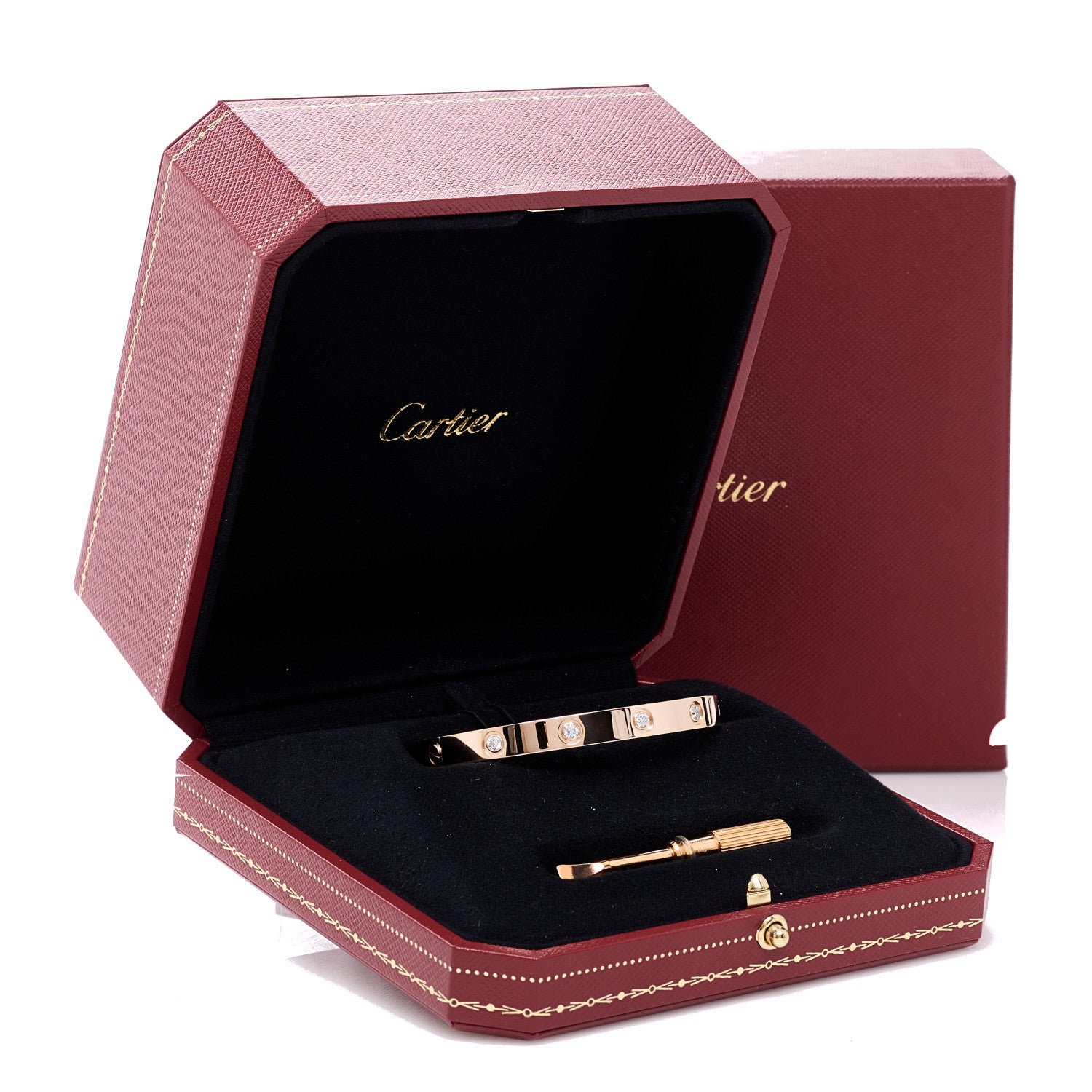 Cartier 18K Pink Gold 10 Diamond LOVE Bracelet 17 8 of 8