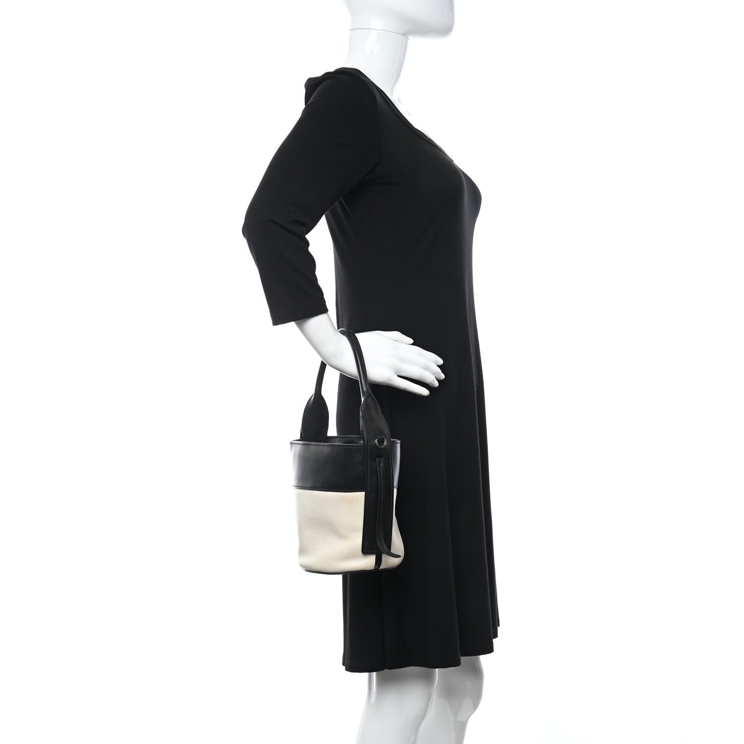 Prada City Calf Ouverture Bucket Bag Talco Black 2 of 11