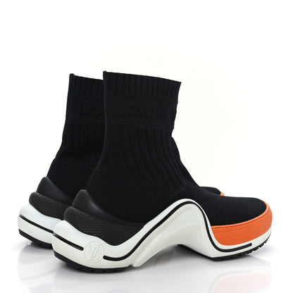 Louis Vuitton Stretch Textile LV Archlight Sneaker Boots 38 Black Orange 4 of 7