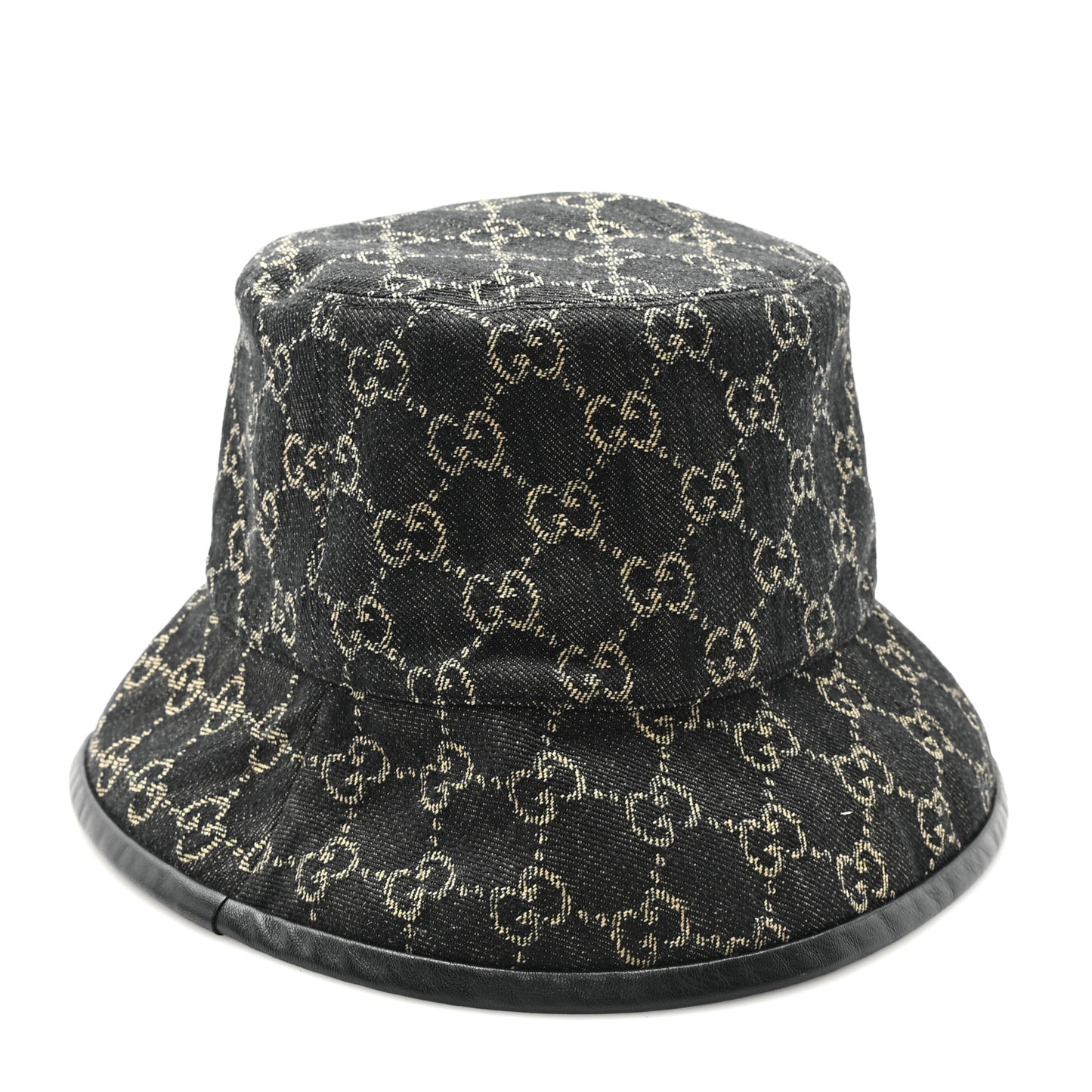 Jacquard Denim GG Monogram Oscar Bucket Hat M Black Ivory