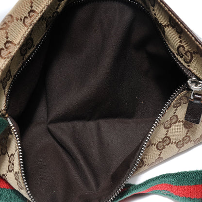 Gucci GG Monogram Web Double Pocket Belt Bag Ebony 7 of 8