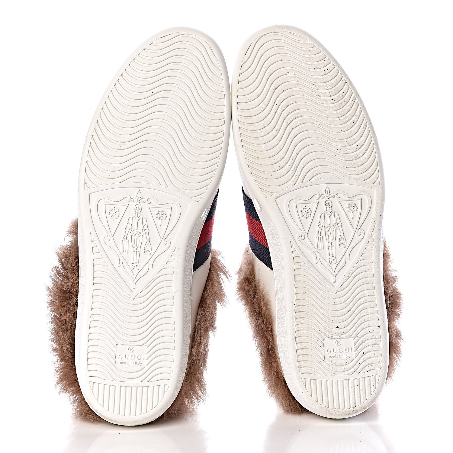 Gucci Calfskin Wool Web Bee Embroidered Mens Ace Sneakers 11.5 White 5 of 10