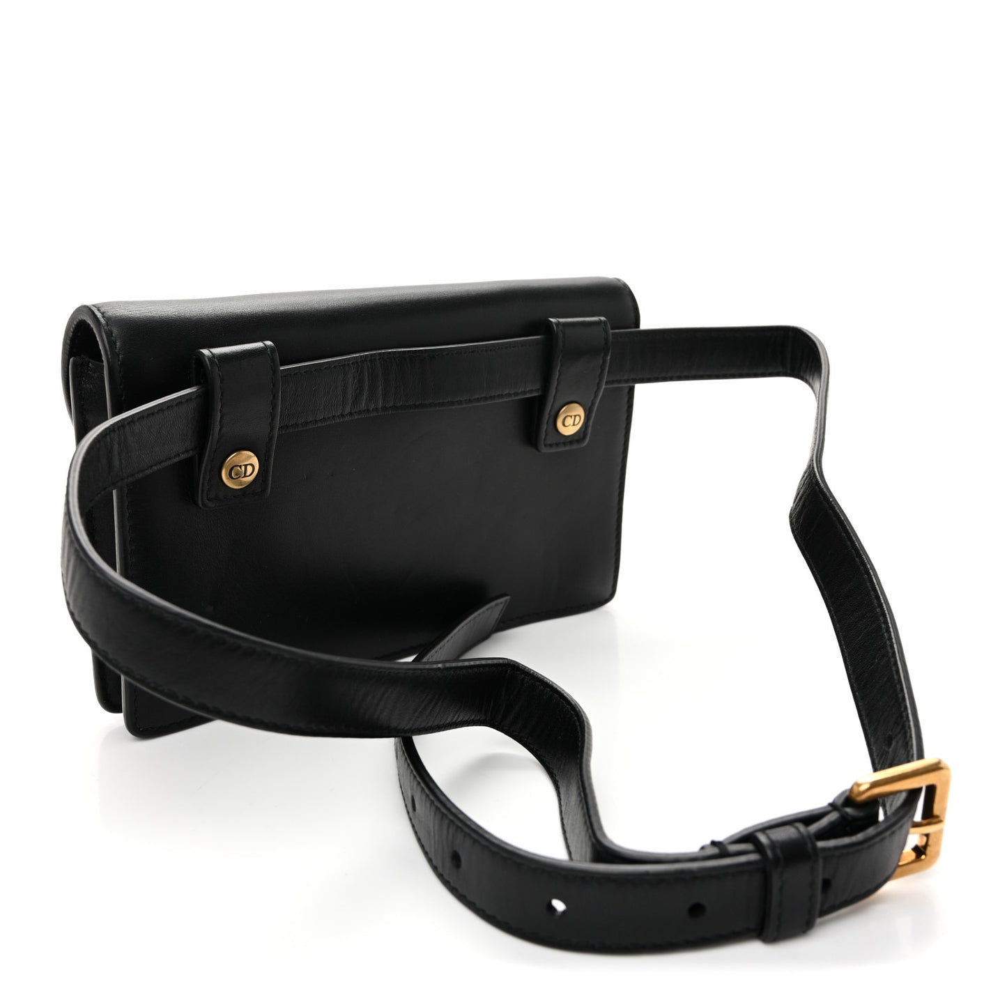 Calfskin Saddle Belt Bag Black