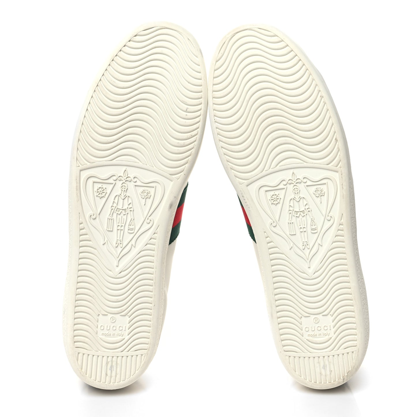 Calfskin Crocodile Web Womens Ace Sneakers 41 White Green
