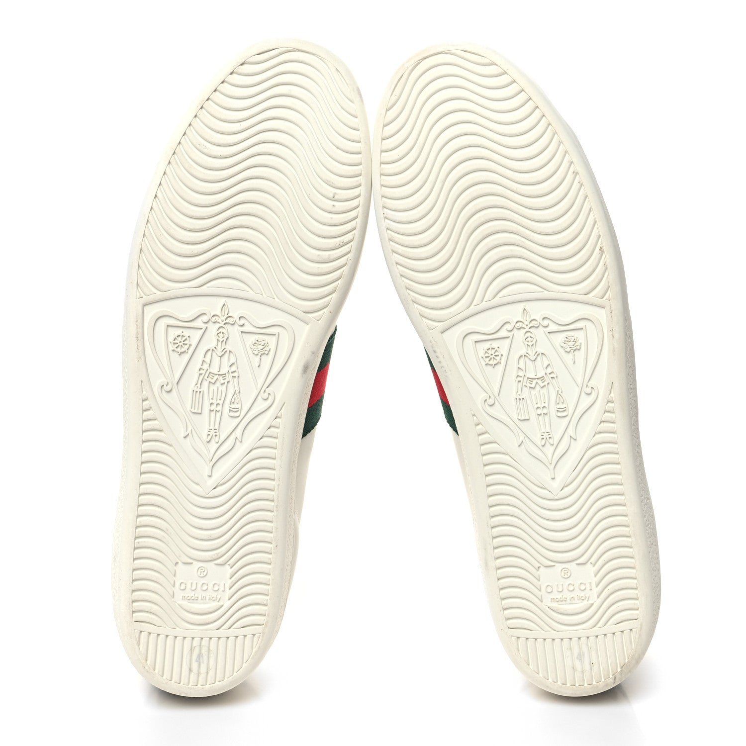 Gucci Calfskin Crocodile Web Womens Ace Sneakers 41 White Green 5 of 11