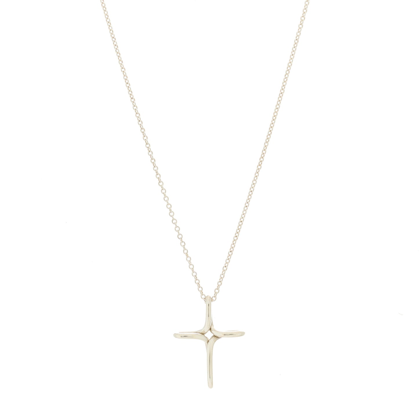 Sterling Silver Elsa Peretti Infinity Cross Pendant Necklace