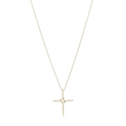 Tiffany Sterling Silver Elsa Peretti Infinity Cross Pendant Necklace 1 of 6