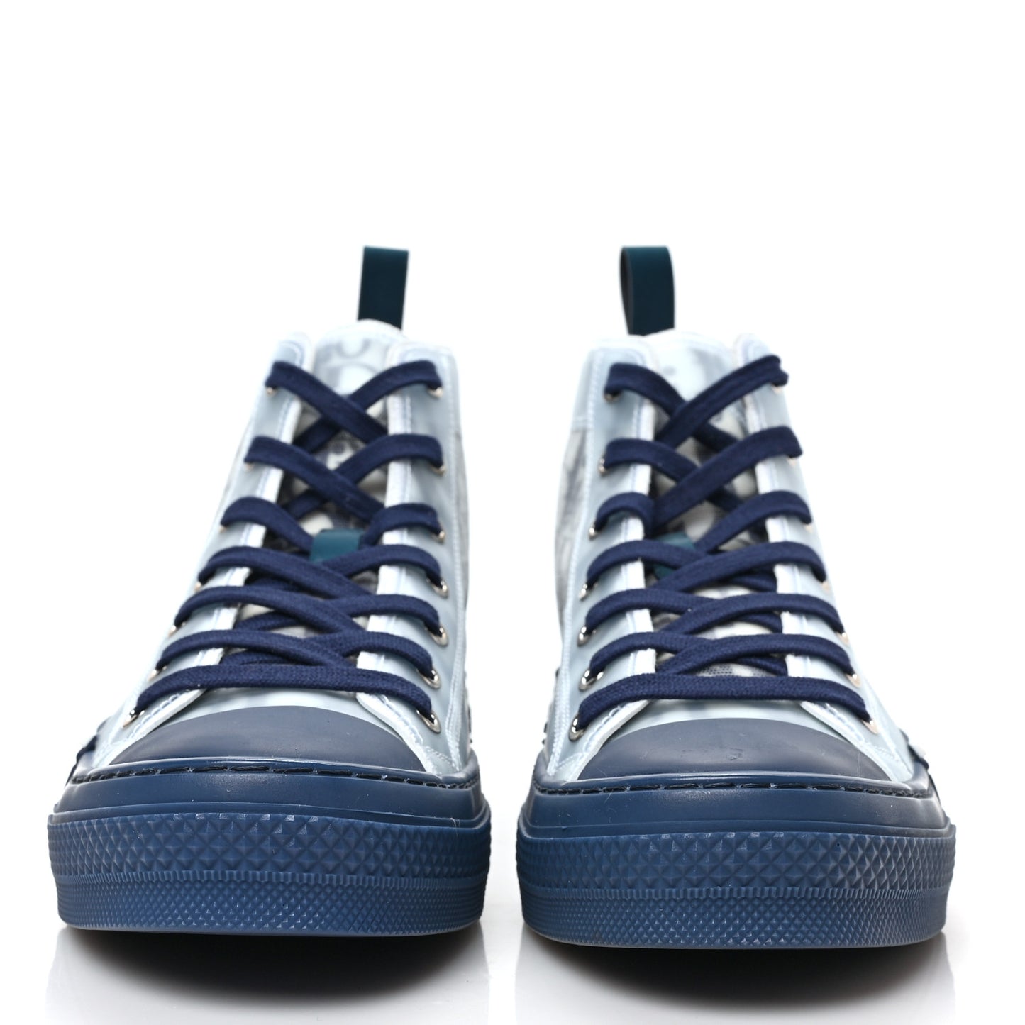 Technical Canvas Oblique Mens B23 High Top Sneakers 39 White Blue