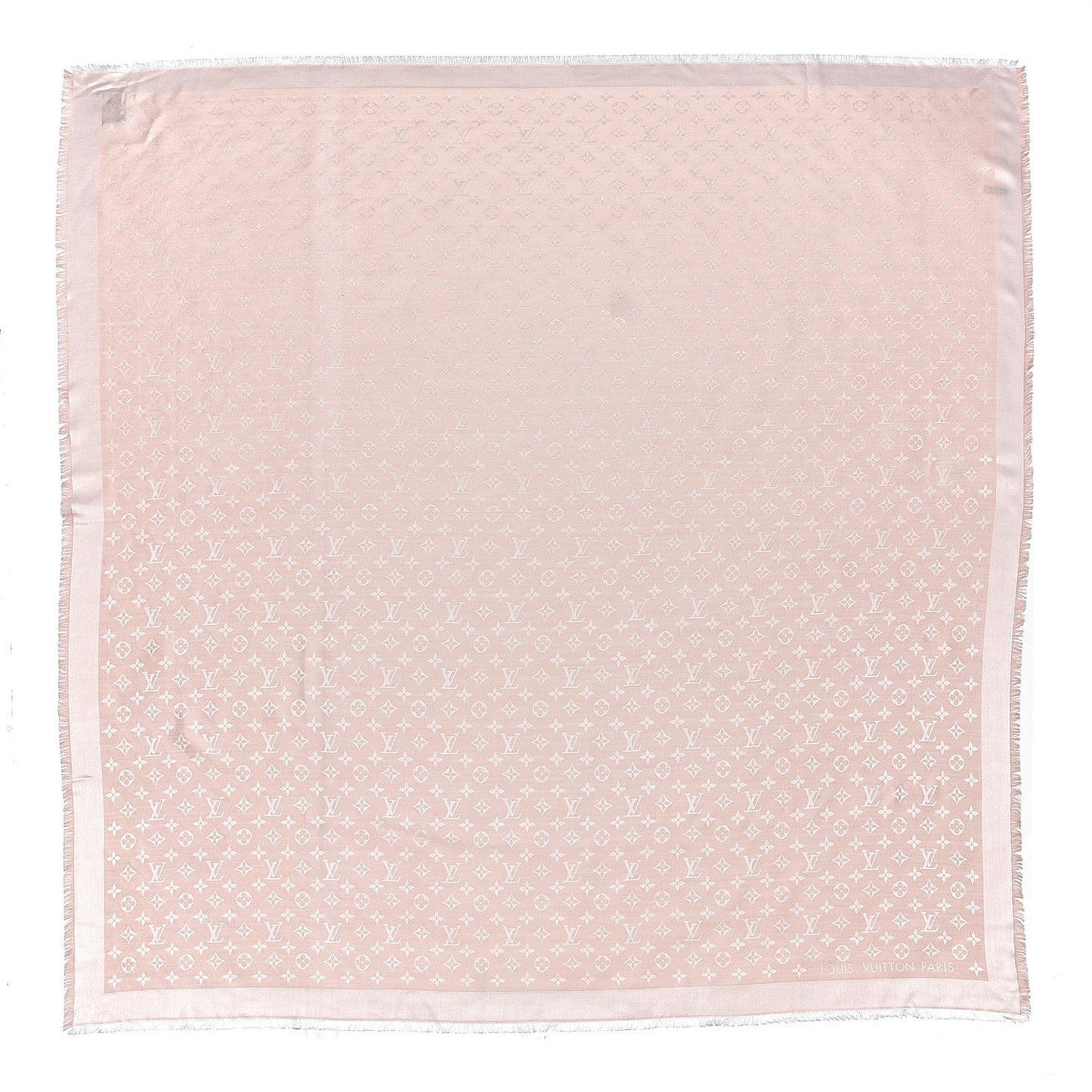 Silk Wool Monogram Denim Shawl Rose