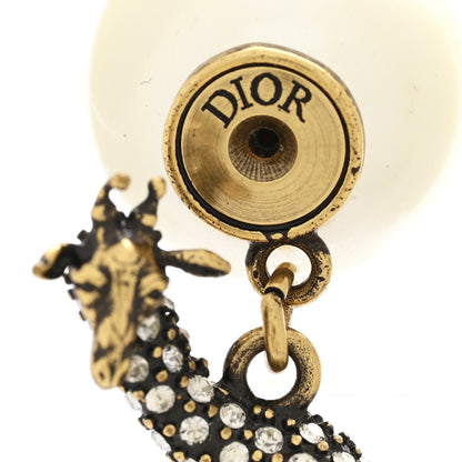 Christian Dior Crystal Pearl Giraffe J'Adior Earring Gold 4 of 4
