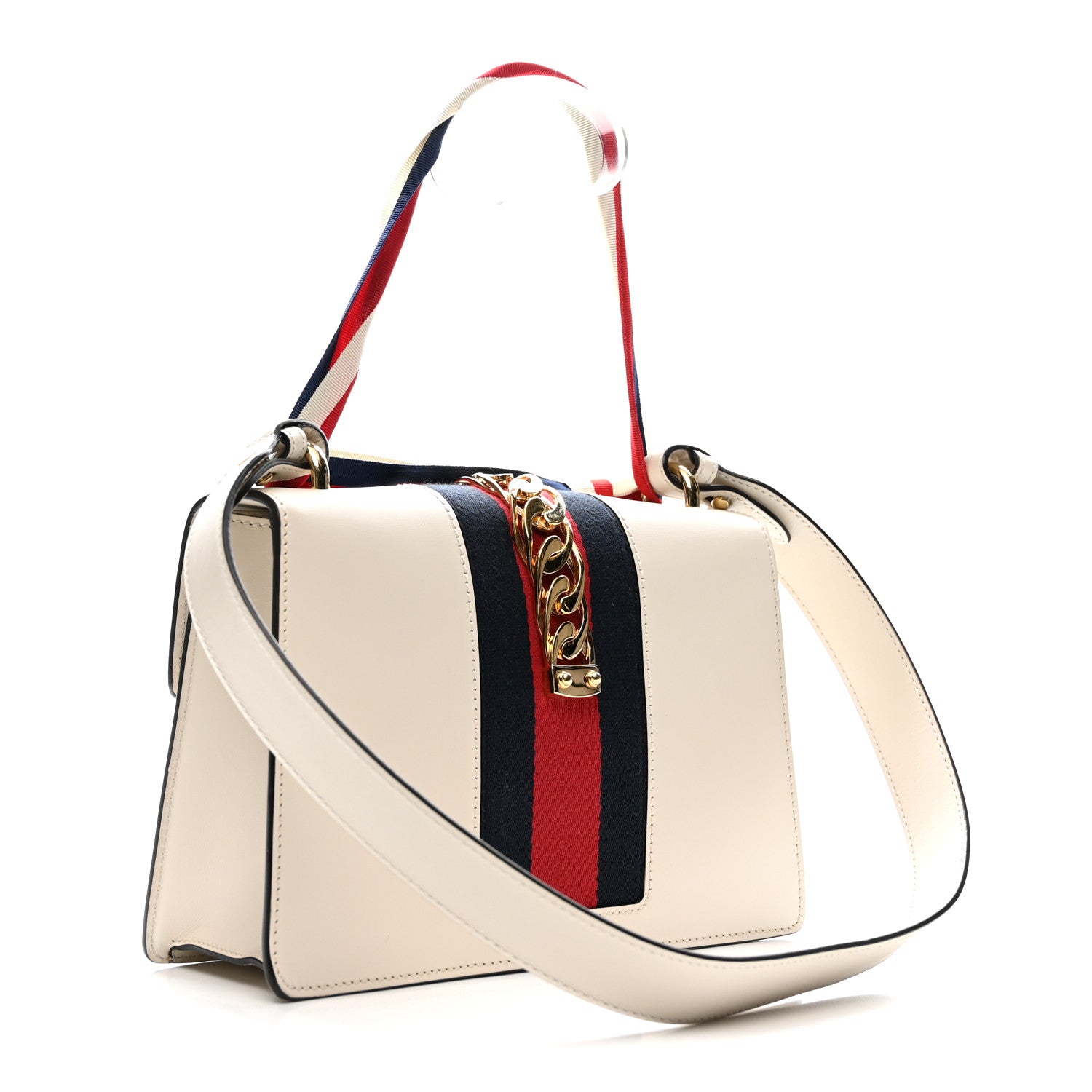 Gucci Calfskin Small Sylvie Shoulder Bag Off White 3 of 13
