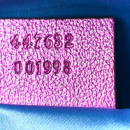 Gucci Laminated Nappa Matelasse Small GG Marmont Chain Shoulder Bag Fuxia Rosso Rosa 8 of 12