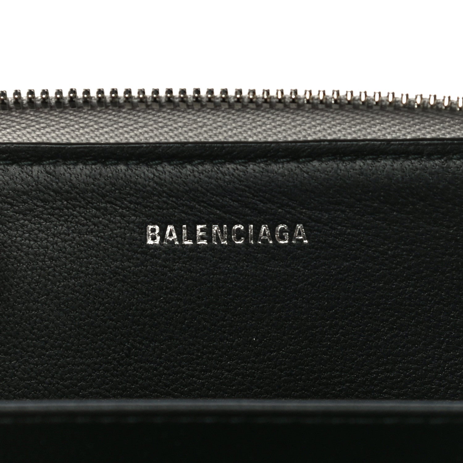 Balenciaga Metallic Calfskin Losange Monogram Everyday Zip Around Card Case Silver Black White 6 of 14