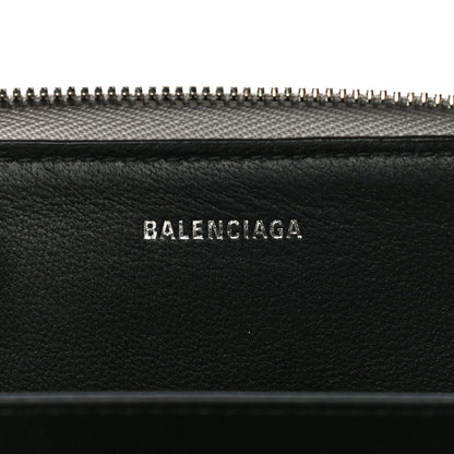 Balenciaga Metallic Calfskin Losange Monogram Everyday Zip Around Card Case Silver Black White 6 of 14