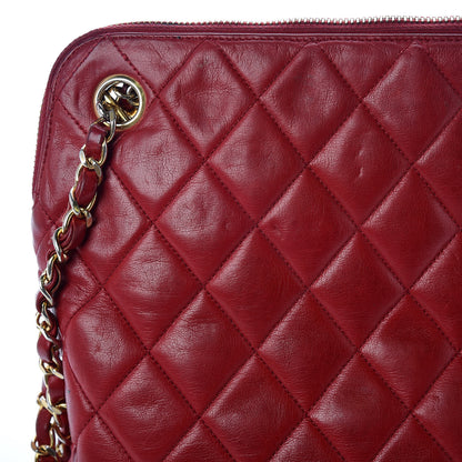 Chanel Lambskin Quilted Shoulder Bag Red 16 of 26