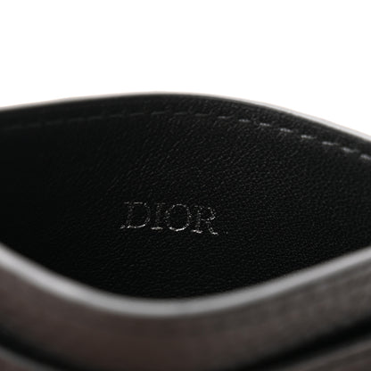 Christian Dior Grained Calfskin Oblique Card Holder Black 6 of 8