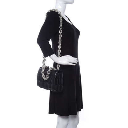 Bottega Veneta Lambskin Maxi Intreccio Padded Chain Cassette Crossbody Bag Black 2 of 9