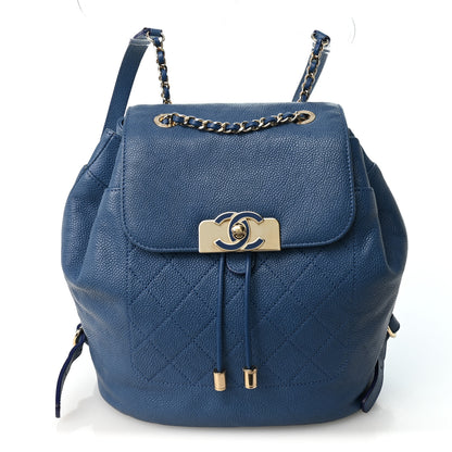 Chanel Caviar Quilted Backpack Blue 1 of 9