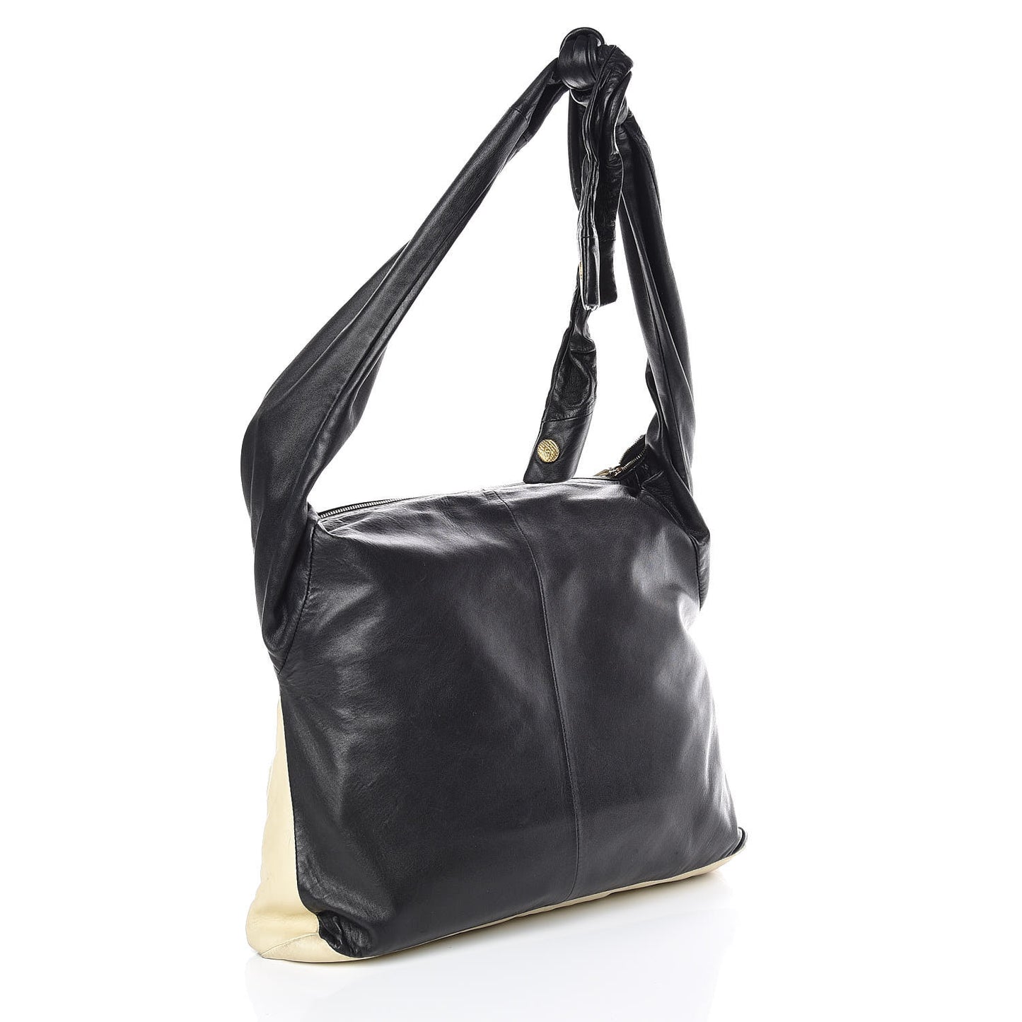 Lambskin Large Girl Bag Black Beige