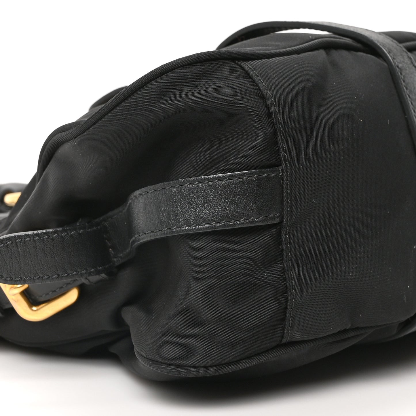 Tessuto Nylon Soft Calfskin Shopping Satchel Black