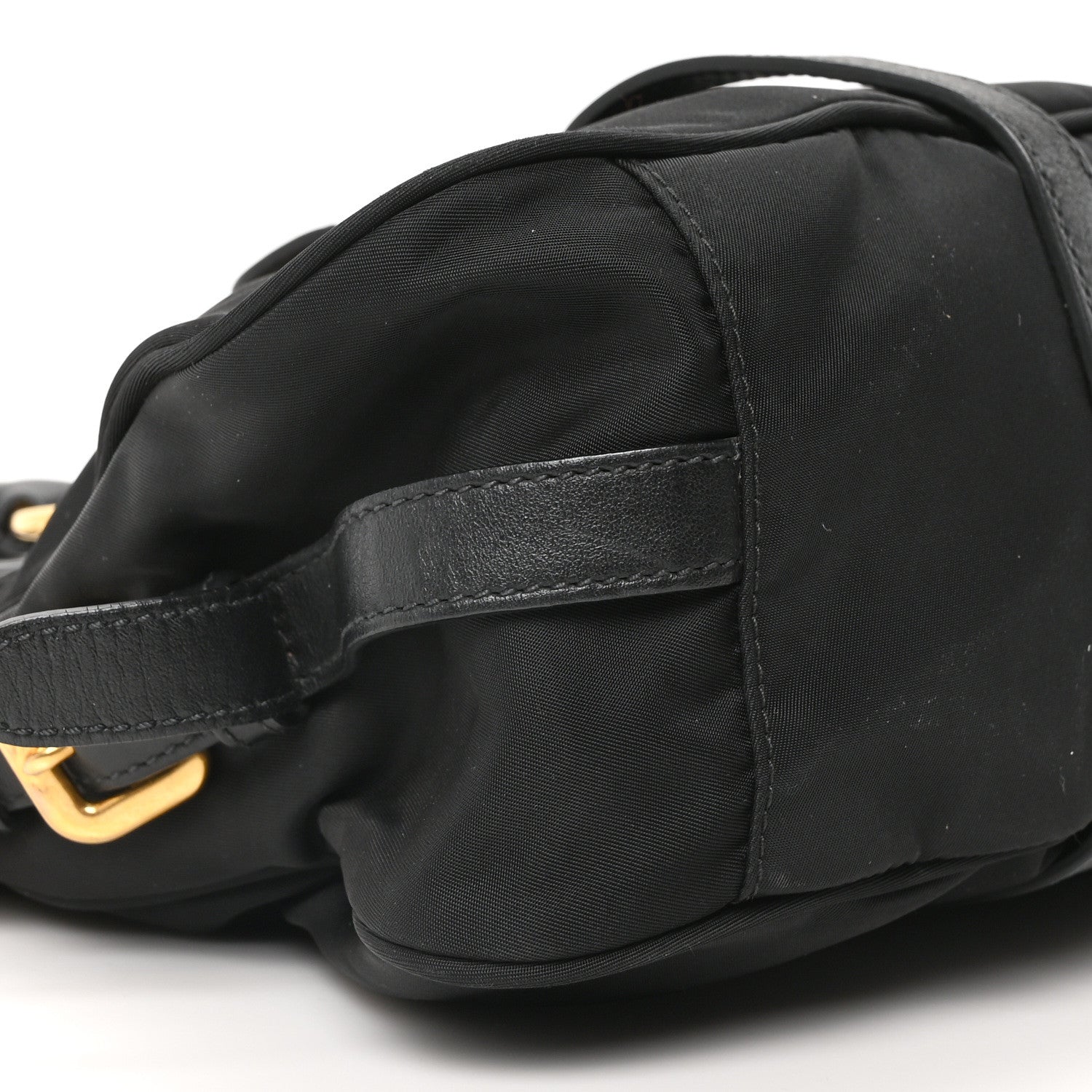 Prada Tessuto Nylon Soft Calfskin Shopping Satchel Black 9 of 10
