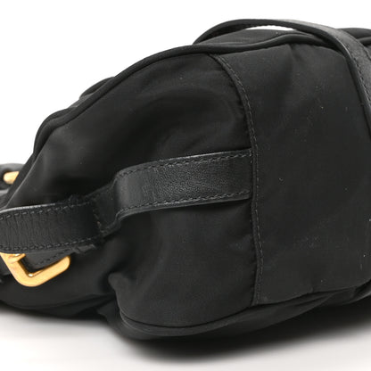 Prada Tessuto Nylon Soft Calfskin Shopping Satchel Black 9 of 10
