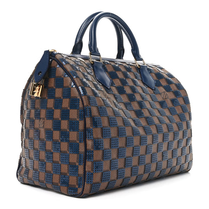 Louis Vuitton Damier Paillettes Speedy 30 Blue 3 of 9