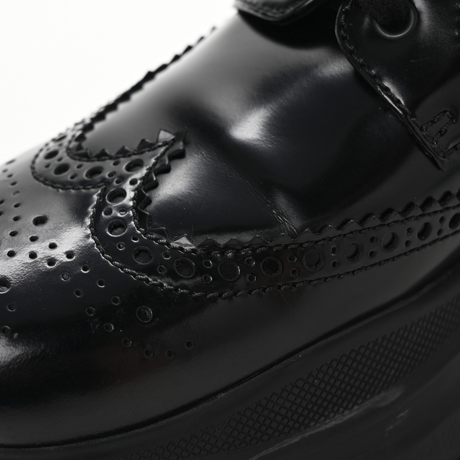 Prada Spazzolato Rois Brogue 55mm Derby Sneakers 39.5 Black 9 of 9